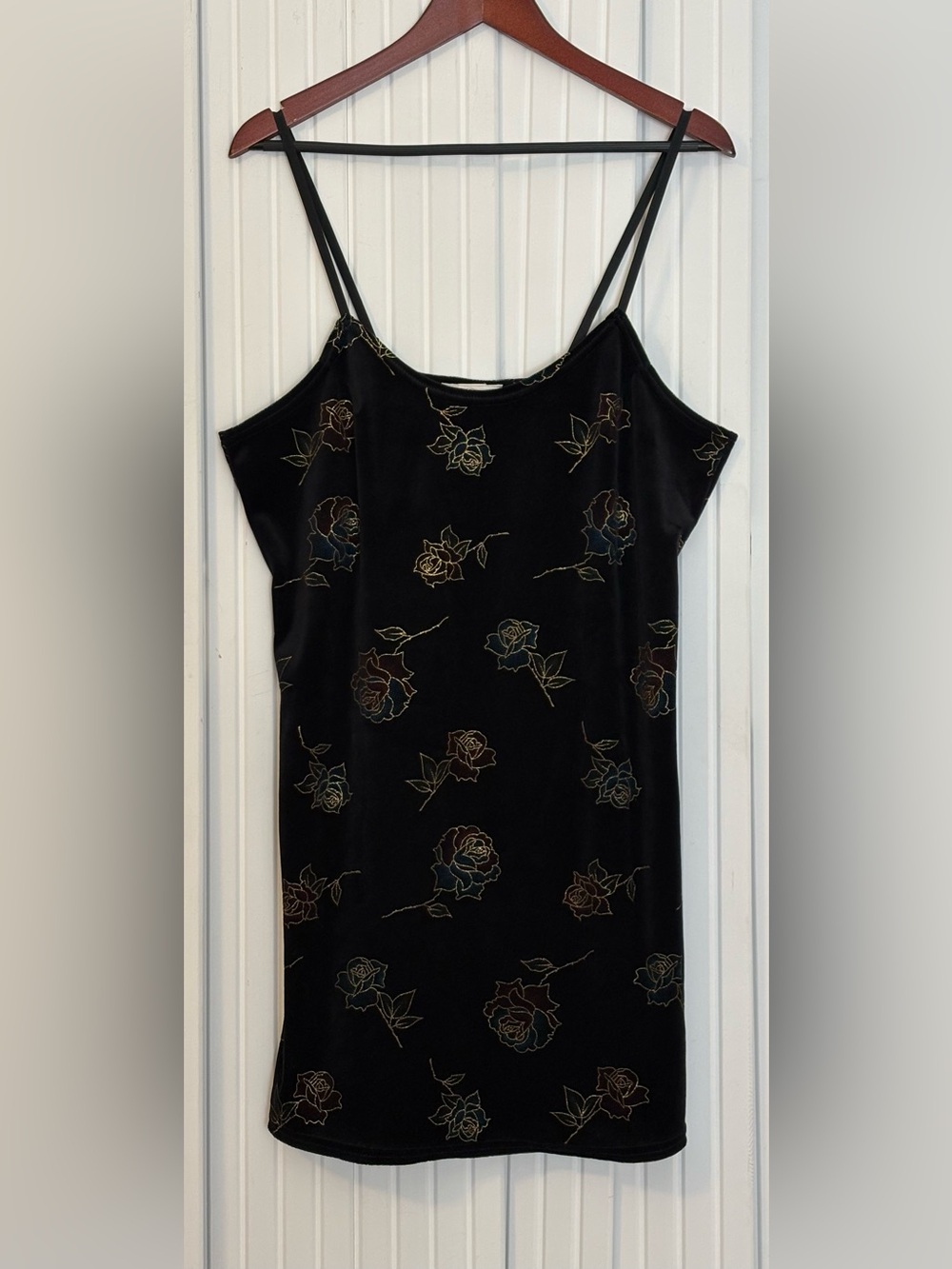 Private Luxuries Women’s Mini Dress Velvet Floral L Whimsigoth Goth Romantic